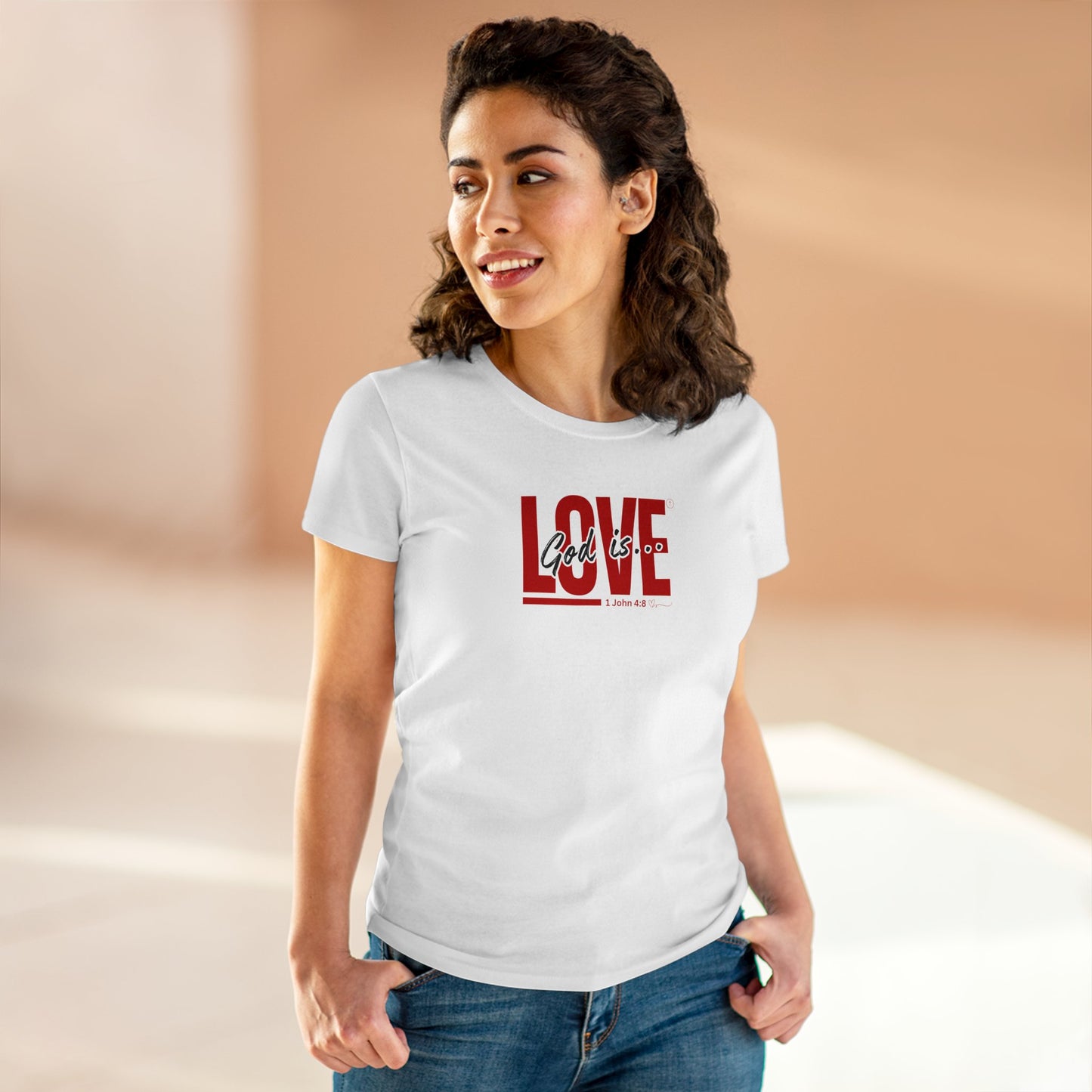 God is Love | 1 John 4:8 Women's Midweight Cotton Tee