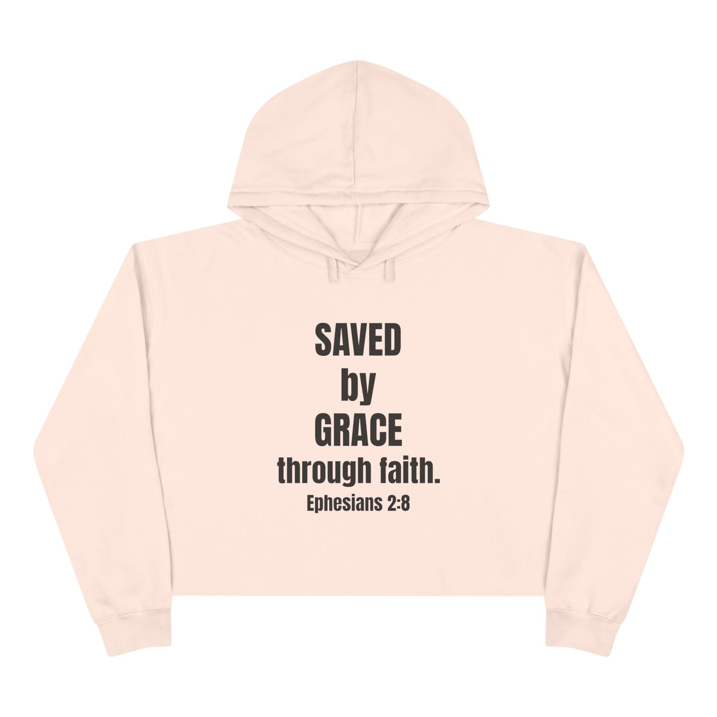 Christian Crop Hoodie - Saved by Grace