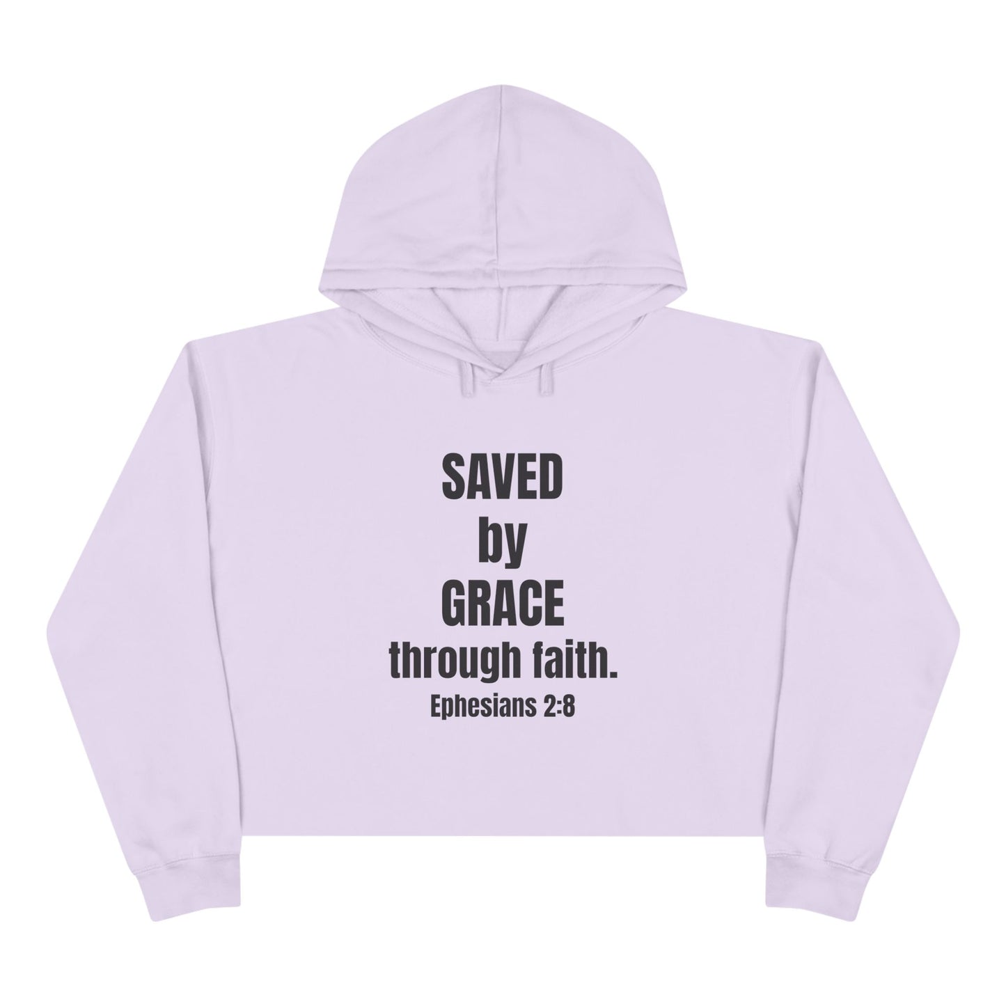 Christian Crop Hoodie - Saved by Grace