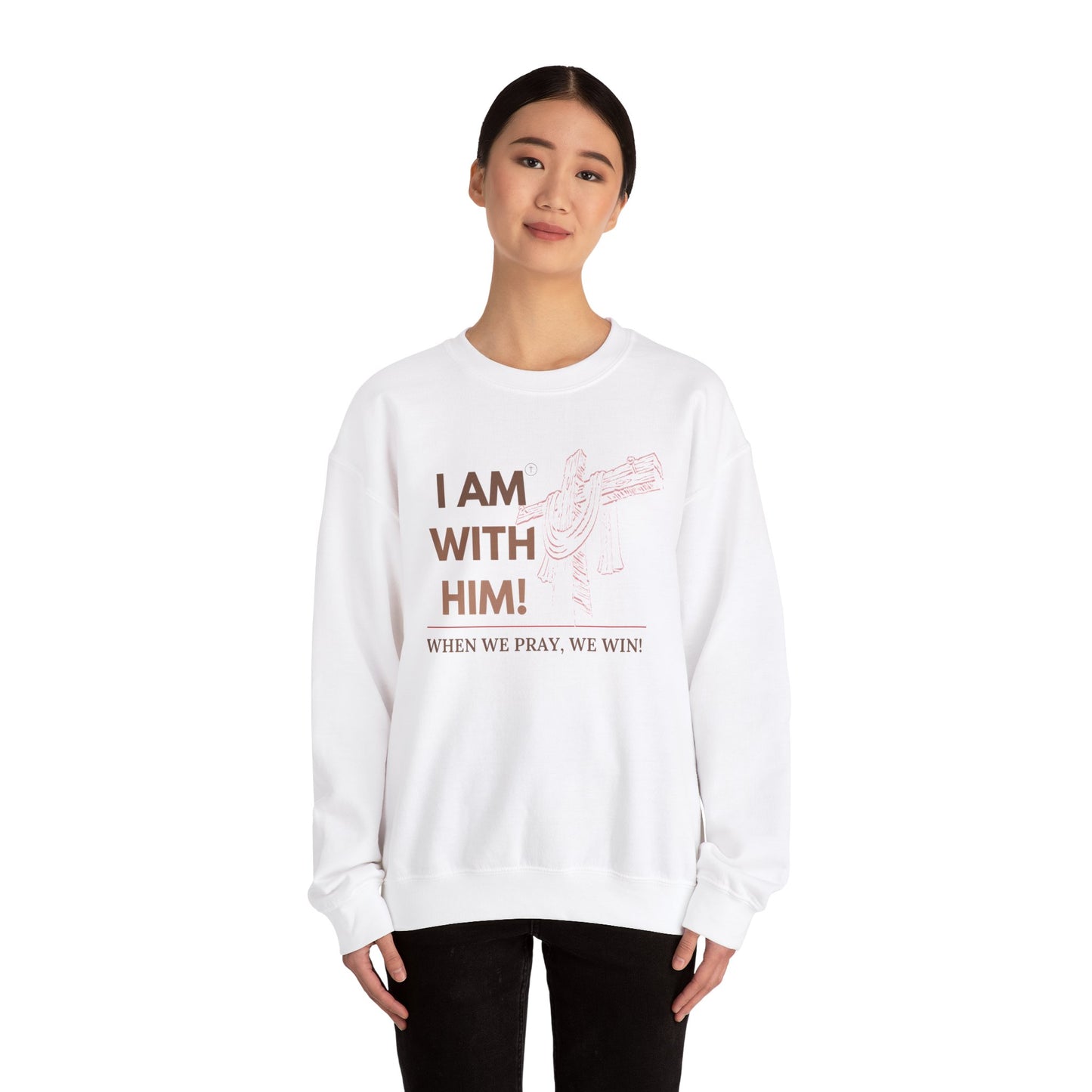 I AM WITH HIM Heavy Blend™ Crewneck Sweatshirt