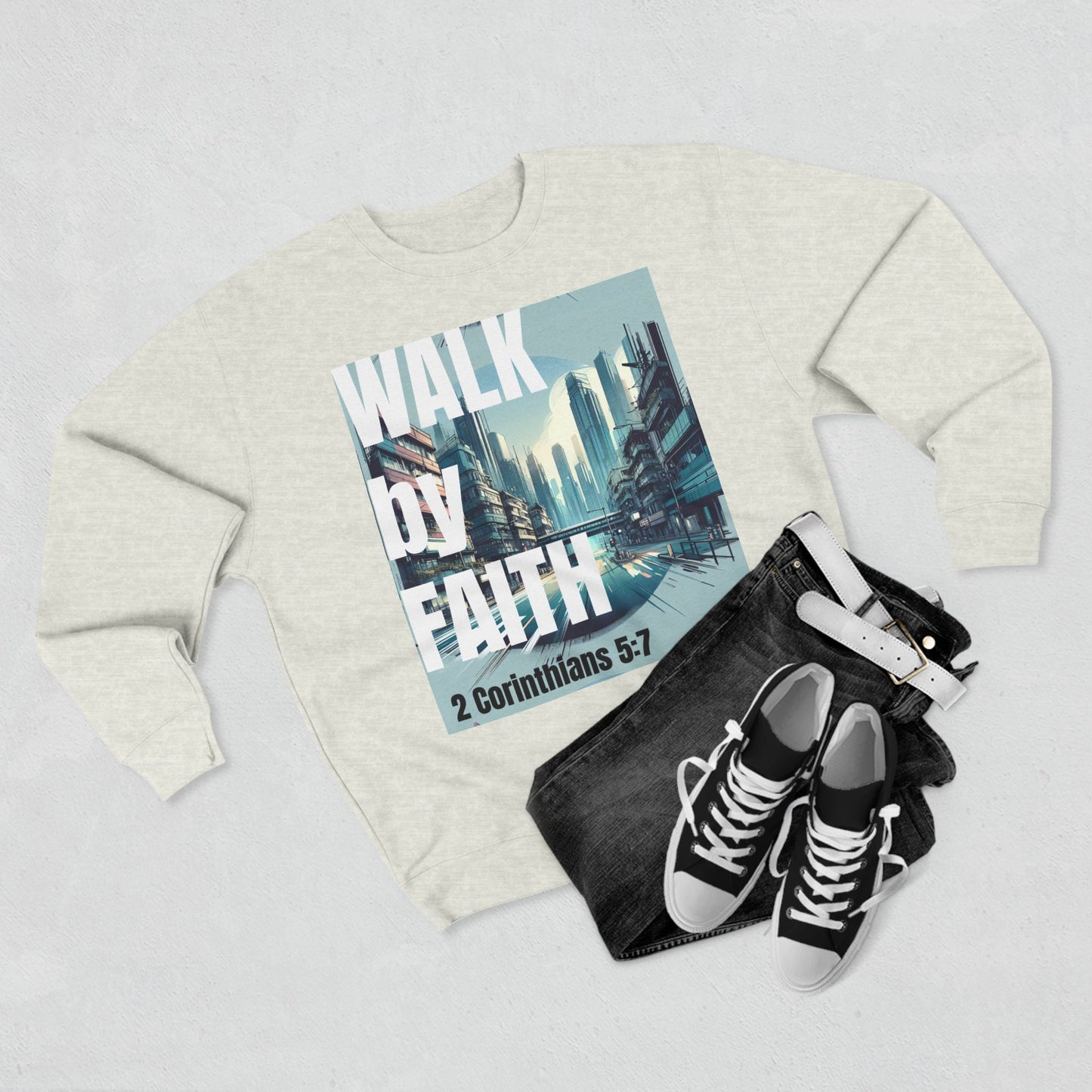 Walk by faith Crewneck Christian Sweatshirt