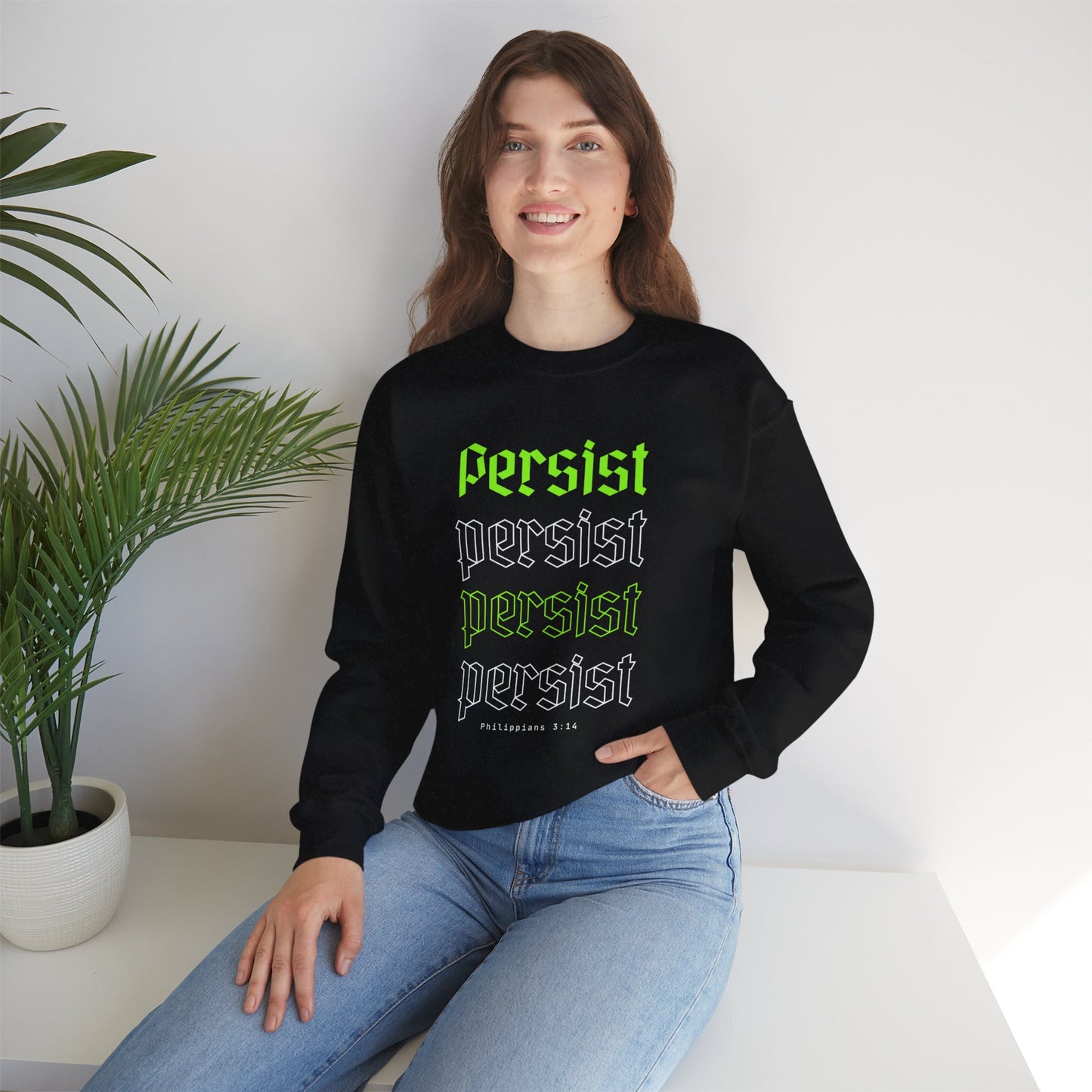 Persist | Philippians 3:14 Heavy Blend™ Crewneck Sweatshirt