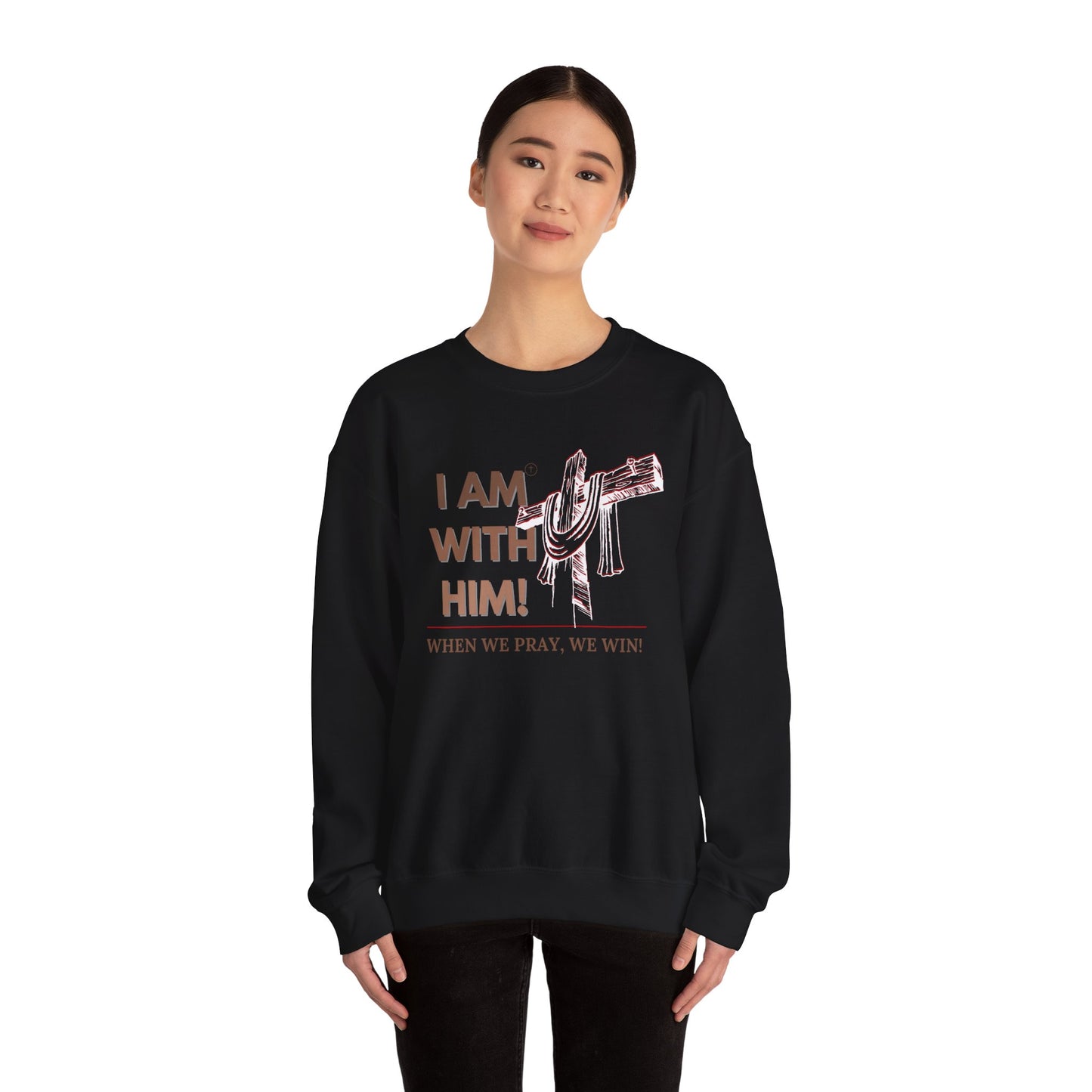 I AM WITH HIM Heavy Blend™ Crewneck Sweatshirt