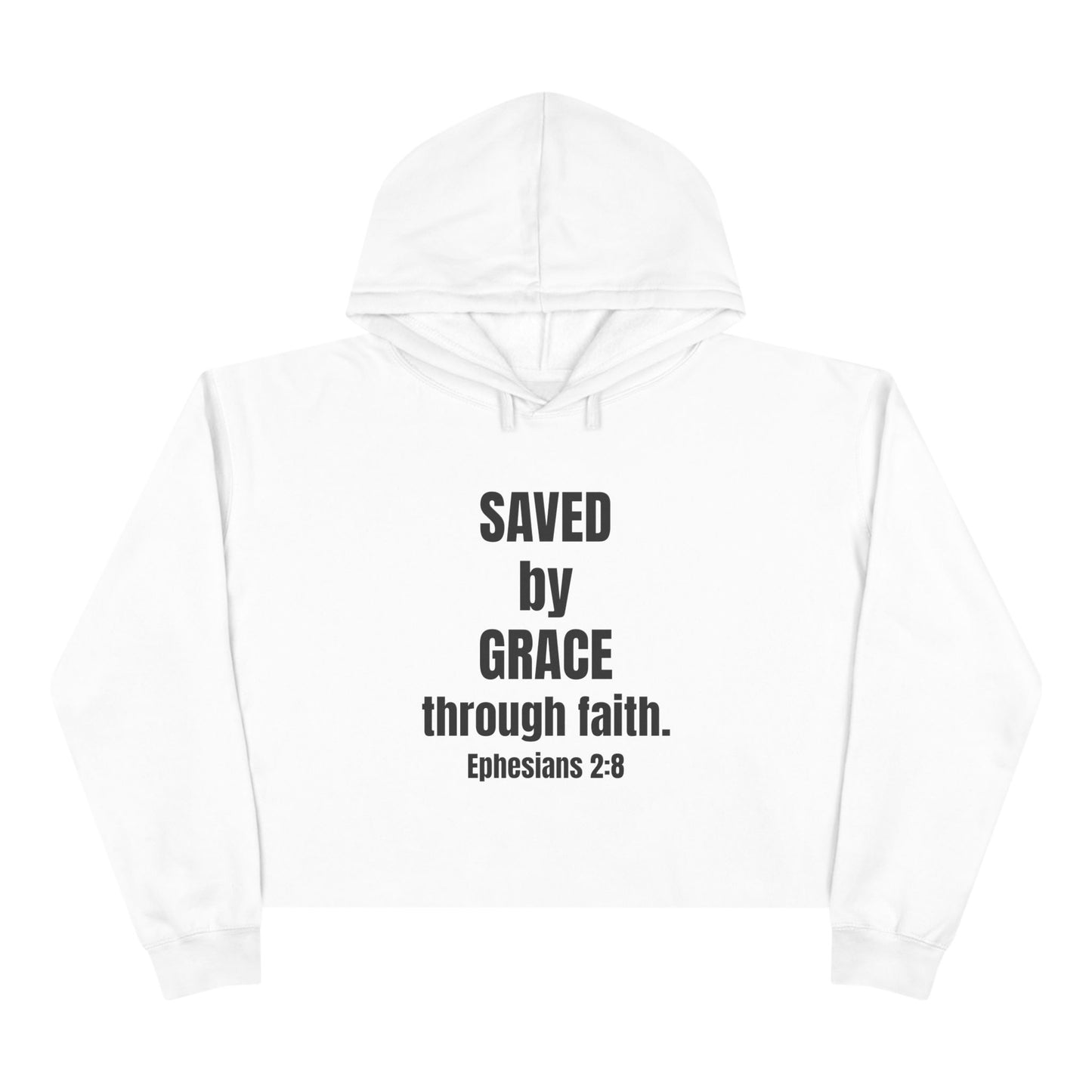 Christian Crop Hoodie - Saved by Grace