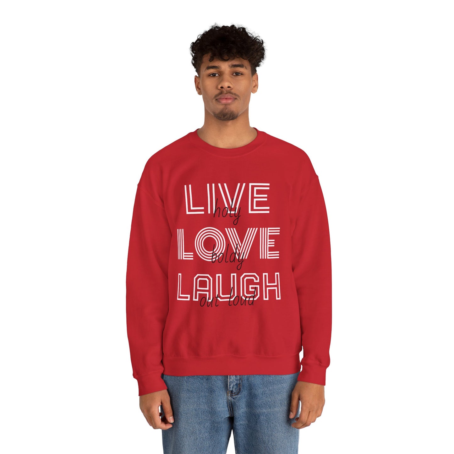 Live Love Laugh Sweatshirt with Bold Lines Design