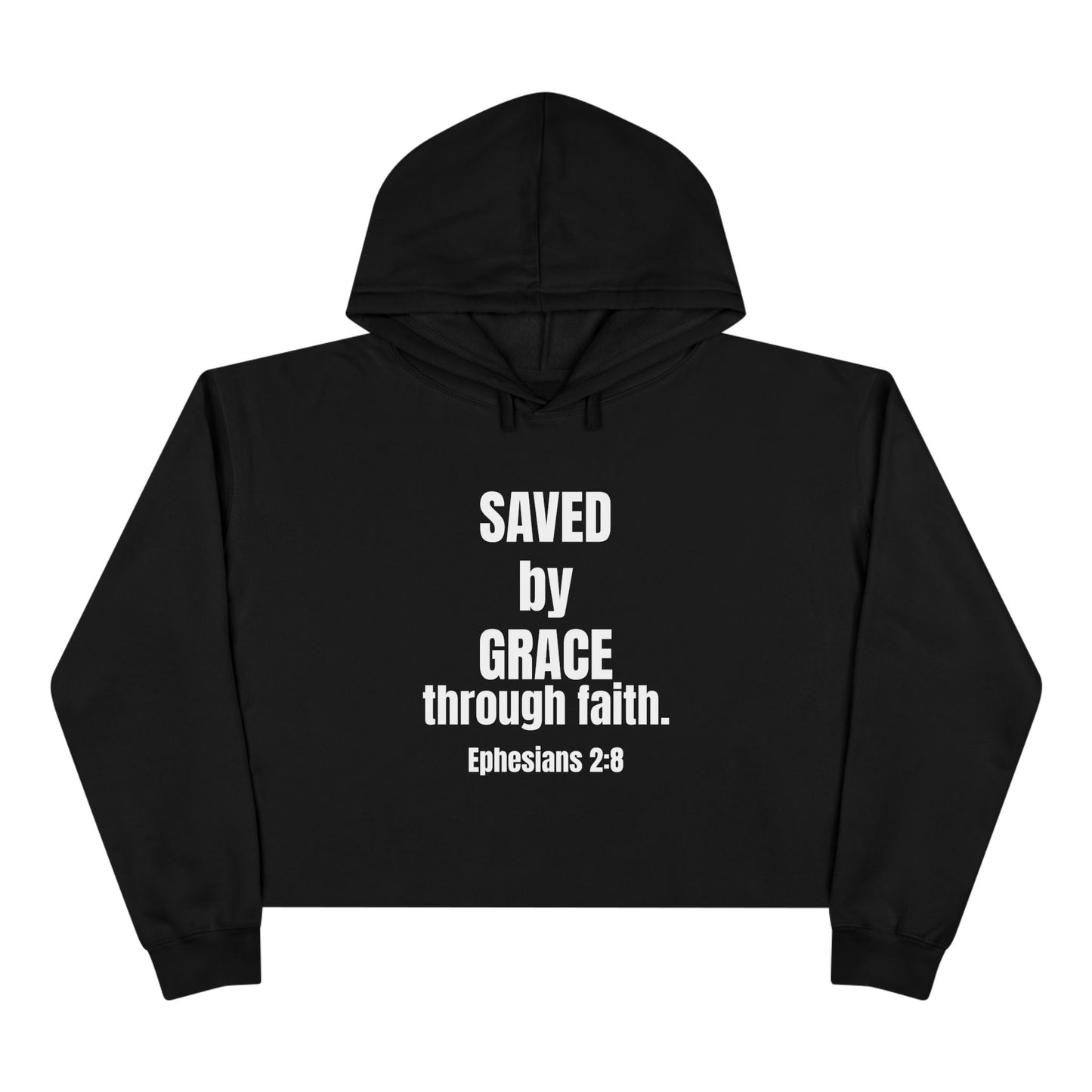 Christian Crop Hoodie - Saved by Grace